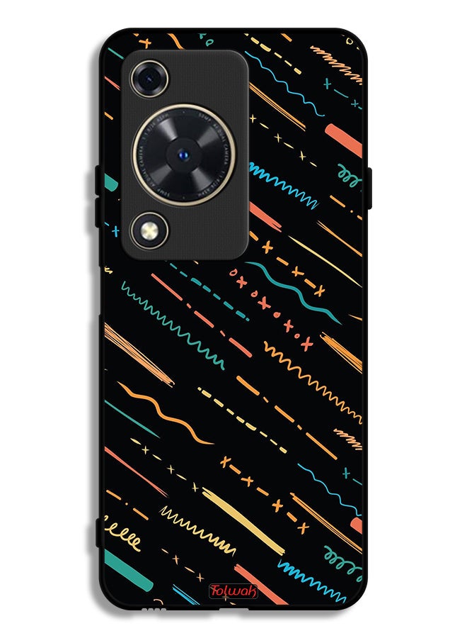 Tolwak Huawei Nova Y72S Protective Case Cover X Lines Abstract Pattern