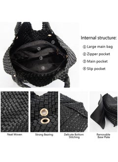 Woven Bags For Women Vegan Leather Tote Bag Large Woven Purse Travel Handbag Woven Crossbody Bag Fashion Shoulder Bag Black - pzsku/ZDA446AB85234BFC349D6Z/45/_/1719334881/30f10a9e-370e-43a5-ae86-18e5f4f3aa45