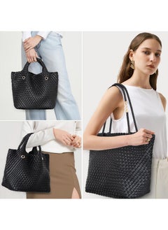 Woven Bags For Women Vegan Leather Tote Bag Large Woven Purse Travel Handbag Woven Crossbody Bag Fashion Shoulder Bag Black - pzsku/ZDA446AB85234BFC349D6Z/45/_/1719335518/480e6e6d-796a-49ac-b111-e4fdcd26d3ed