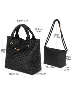 Woven Bags For Women Vegan Leather Tote Bag Large Woven Purse Travel Handbag Woven Crossbody Bag Fashion Shoulder Bag Black - pzsku/ZDA446AB85234BFC349D6Z/45/_/1719335520/d7b058be-f6a5-4846-b1fe-2d96285e1c7e