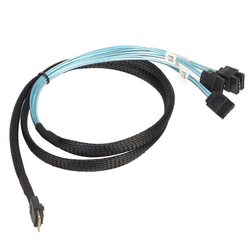 كابل SAS بطولات 1 متر: نقل أسرع، اتصال مرن، أطراق مقاومة للتآكل - كابل SFF-8654-4 إلى SATA 7 دبوس لأنظمة الكمبيوتر المحدثة بالأقراص المجمعة - Image 1