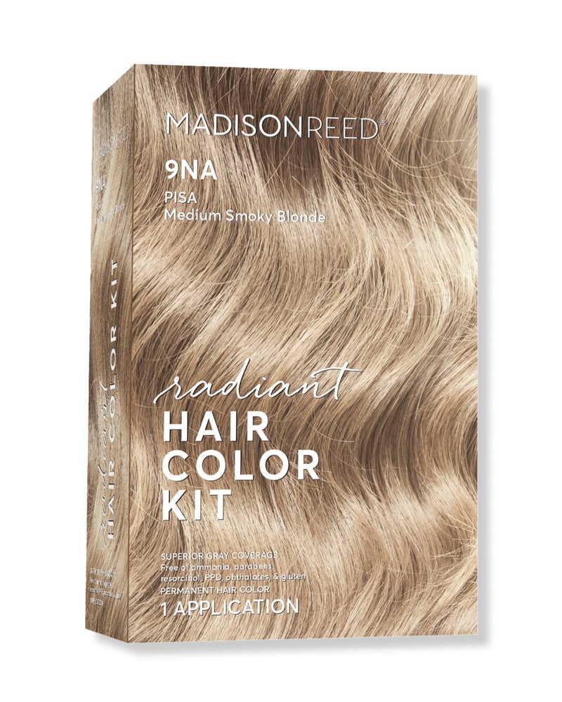 Madison Reed Radiant Hair Color Kit  9NA Medium Smoky Blonde Pisa Blonde for 100 Gray Hair Coverage  Salon Quality Permanent Hair Dye  PPDFree  AmmoniaFree  Packaging May Vary 1 Pack