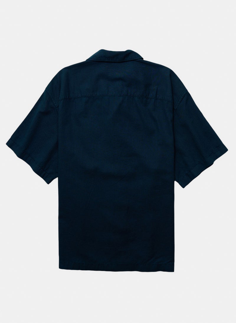 American Eagle AE Relaxed Fit Linen-Blend Camp Collar Shirt - Image 2