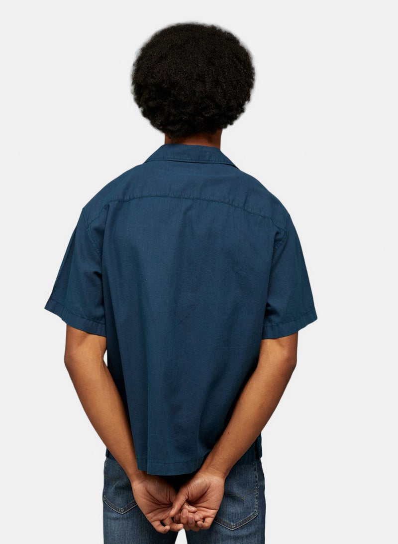 American Eagle AE Relaxed Fit Linen-Blend Camp Collar Shirt - Image 4