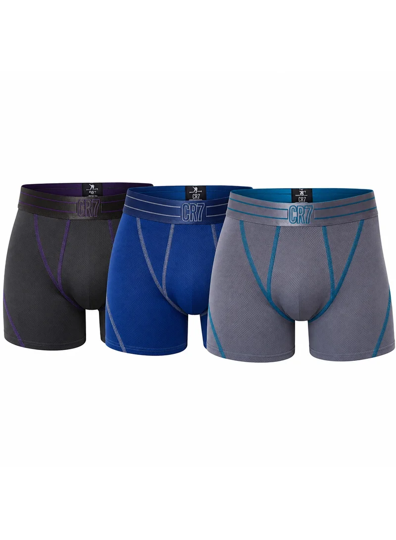 Cr7 CR7 Cristiano Ronaldo Men's Boxer Briefs, Pack of 3 - Black, Blue, Grey