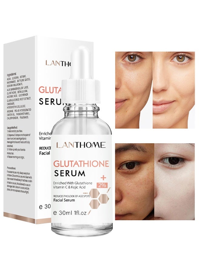 Lanthome Glutathione Serum, Intensive Lightening Facial Serum Whitening The Skin Diminish Sunburn And Dark Spots 30ML - Image 1