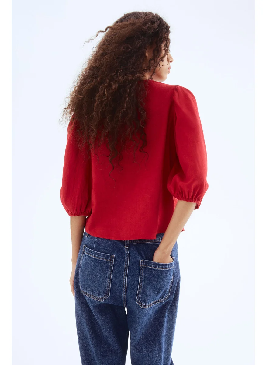 اتش اند ام Linen-Blend Blouse
