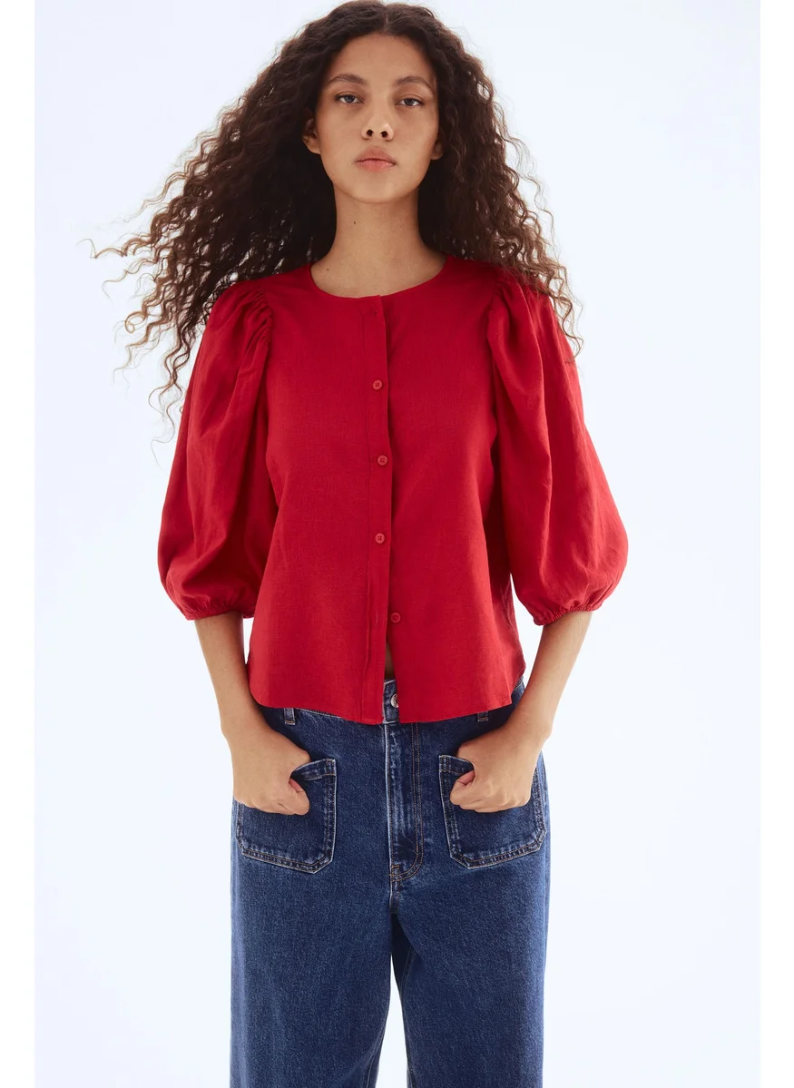 اتش اند ام Linen-Blend Blouse