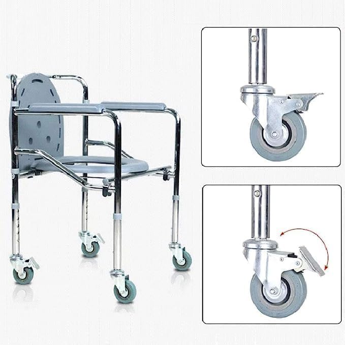 foshan Movable Commode Wheelchair, Medical Bathroom Wheel Chair, With Wheels، Foldable. By - Image 3