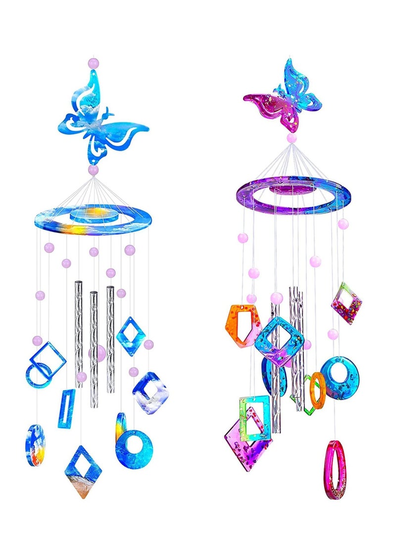 Resin Mold, 62pcs Wind Chimes Molds Silicone Kit Bundle erfly Design for Casting, Bell Epoxy Home Decor - Image 1