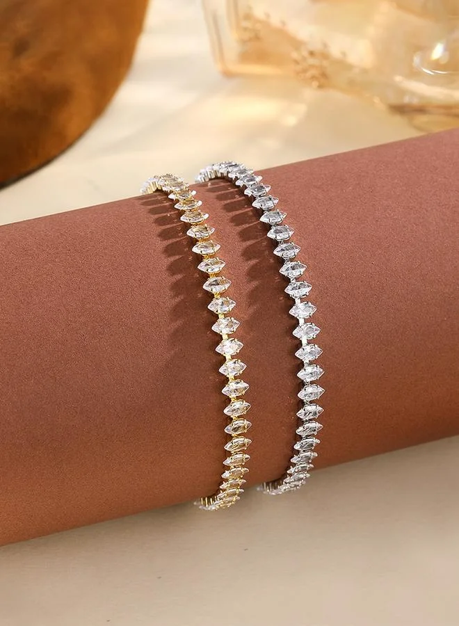 Pack of 2 - Embellished Rhinestone Bangle