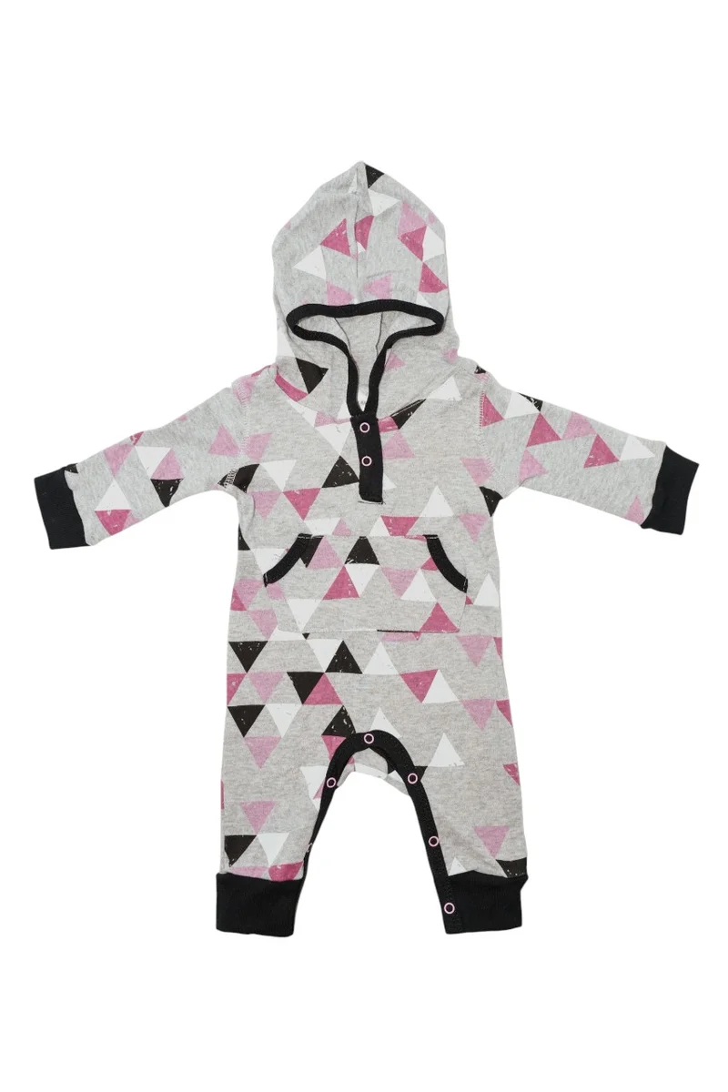 Bambimici Bambimici Shape Print Body Suit with Hoodie - Multicolor