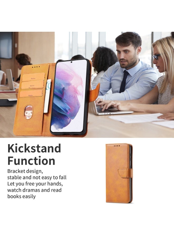 ICARLUS For Honor X9d 5G Case PU Leather Calf Texture Phone Cover - Orange - Image 3