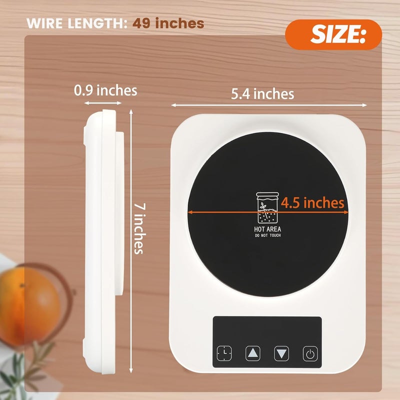 Yendse Upgraded Sourdough Starter Warmer with Standard 2-pin Plug, Precise 1°F Thermostat Control (70-100°F) Sourdough Warming Mat for Home Baking, Smart Warming On/Off,12-Hour Timer Sourdough Home - Image 2