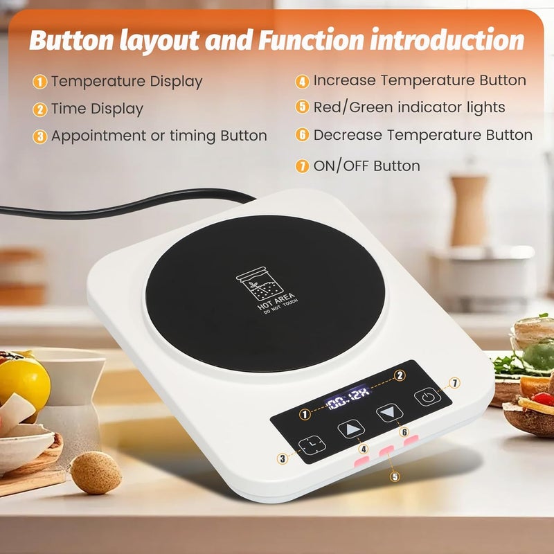 Yendse Upgraded Sourdough Starter Warmer with Standard 2-pin Plug, Precise 1°F Thermostat Control (70-100°F) Sourdough Warming Mat for Home Baking, Smart Warming On/Off,12-Hour Timer Sourdough Home - Image 5