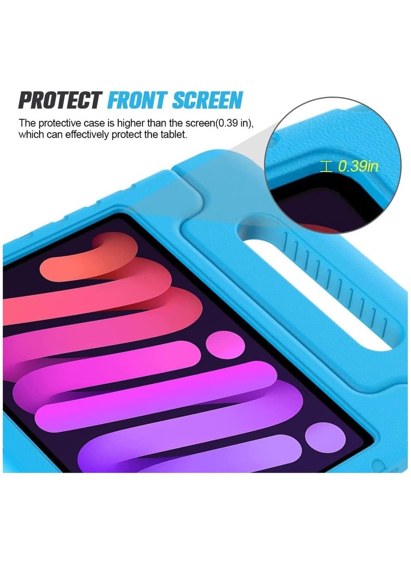 Kids Case for New iPad Mini 6th Generation 8.3 Inch 2021, iPad Mini 6 Case, Shockproof Convertible Handle Stand Protective Kids Case for iPad Mini 6 8.3" 2021 (Blue)