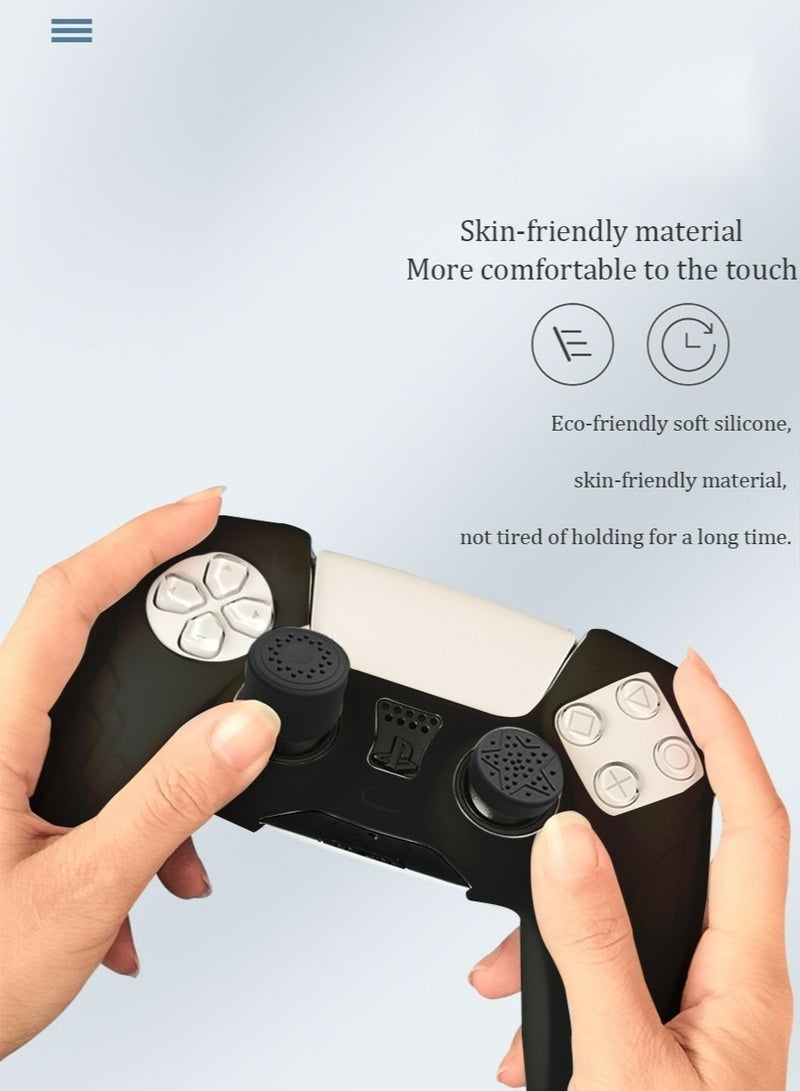 HablTech Sony PS5 Technological Texture Design Controller Skin Anti-Slip Silicone Skin Protective Cover Case for Playstation 5 DualSense Wireless Controller with Thumb Grip Caps Acessories - Image 4