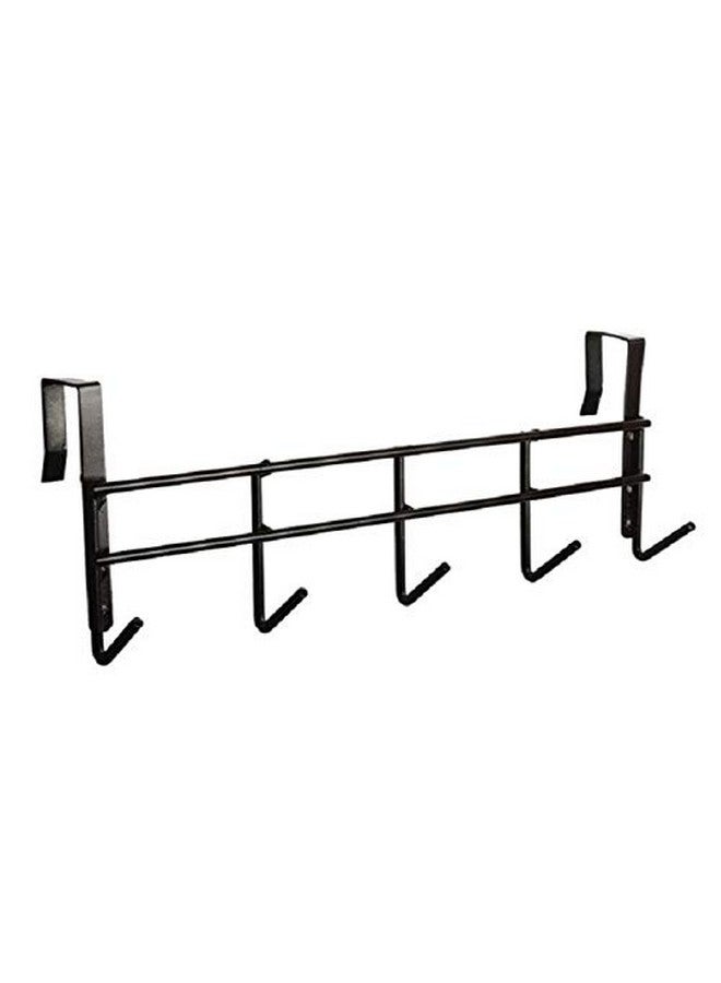 Inditradition Multipurpose Over The Door Hanging Metal Hook | Door Hanging Organizer Rack(39 Cm) , Pack Of 1 , Black - Image 1