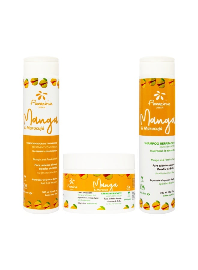 فلوراكتيف مجموعة العناية بالشعر بالمانجو والفواكه الاستوائية - Image 1