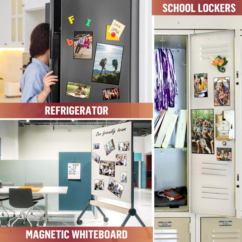 JUZARI 10 Pack Magnetic Picture Frames for Refrigerator - 8.5 x 11 in Magnet Picture Frames for Fridge - Magnetic Photo Sleeves - Locker Magnet Frame - 8.5x11 Magnetic Photo Pockets - Magnetic Picture Holder - Image 4