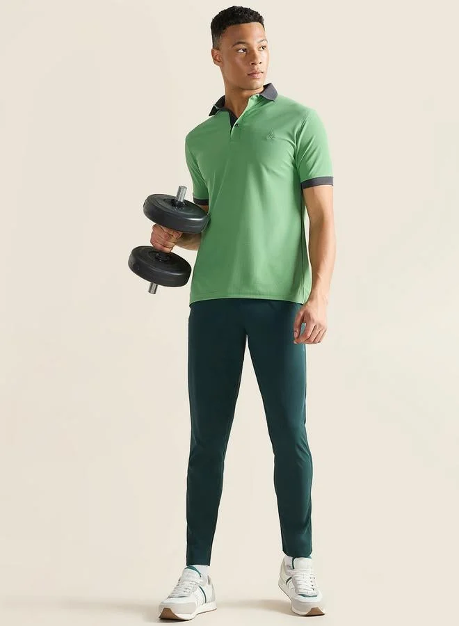Clans&hans  Men Green Jacquard Collar Knitted Polo for Men | Best Price UAE