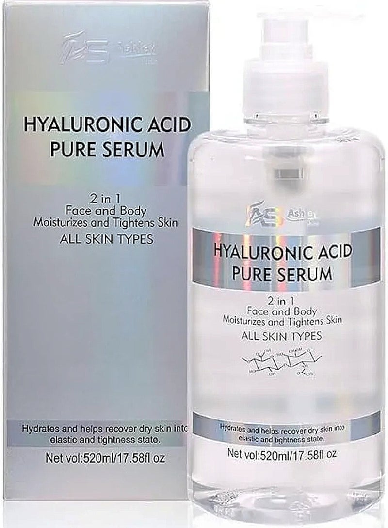 آشلي مصل حمض الهيالورونيك النقي 2 في 1 لترطيب الوجه والجسم وشد البشرة 520 مل - Image 1