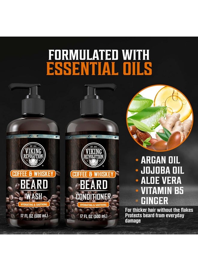Viking Revolution Viking Revolution Coffee Whiskey Beard Wash and Beard Conditioner Set with Argan and Jojoba Oils - Softens and Strengthens - Coffee Whiskey Scent - Beard Shampoo with Ginseng Root Extract (17 oz)  - Image 3