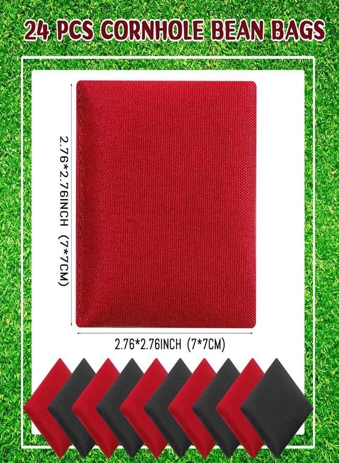 Sotiff 24 Pcs Bean Bags Mini Nylon Cornhole Bean Bags for Kids Tossing Fun Sports Outdoor Family Games Carnival Toy Patriotic Small Beanbag Hand Toss Party Game Supplies for Kid Adult (Red Black) - Image 2