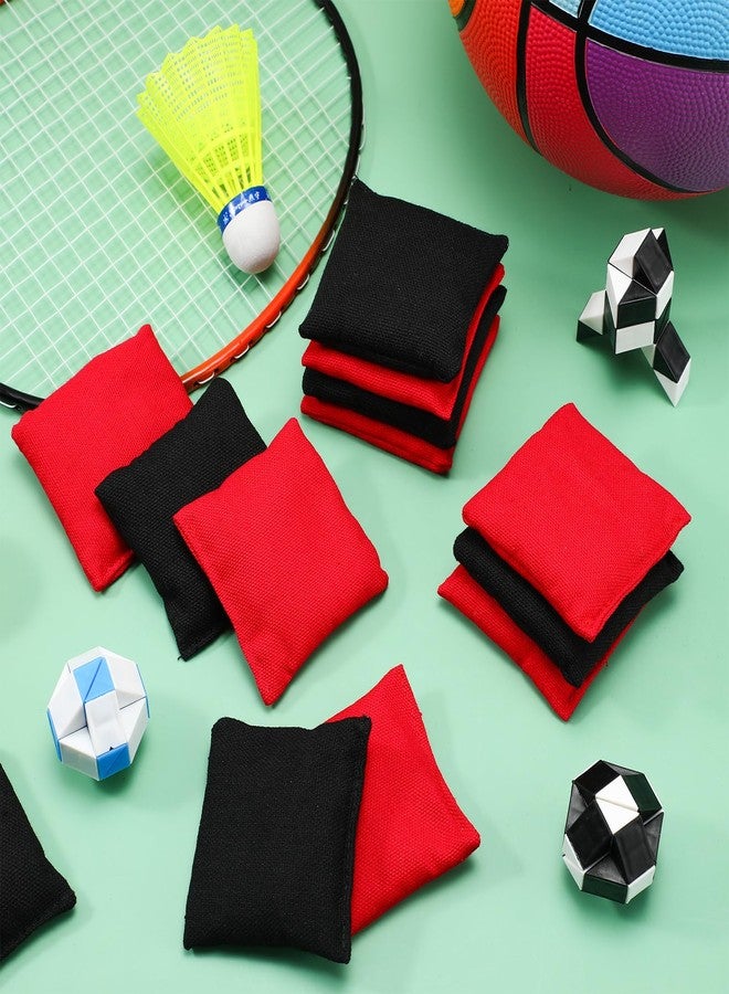 Sotiff 24 Pcs Bean Bags Mini Nylon Cornhole Bean Bags for Kids Tossing Fun Sports Outdoor Family Games Carnival Toy Patriotic Small Beanbag Hand Toss Party Game Supplies for Kid Adult (Red Black) - Image 5