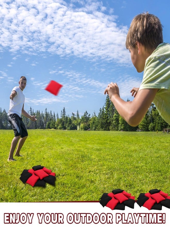 Sotiff 24 Pcs Bean Bags Mini Nylon Cornhole Bean Bags for Kids Tossing Fun Sports Outdoor Family Games Carnival Toy Patriotic Small Beanbag Hand Toss Party Game Supplies for Kid Adult (Red Black) - Image 4
