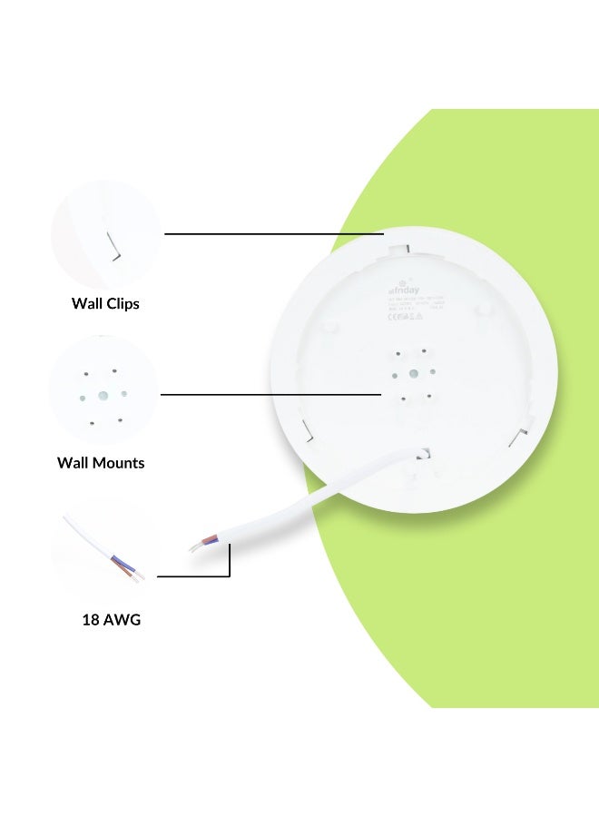 alfriday AL FRIDAY Round LED Ceiling Light Fixture | 18W Energy-Efficient LED Panel | Flicker-Free Driver | Recessed Ceiling Mount | 30,000+ Hours | Indoor Lighting for Hallways, Kitchens, Offices | Integrated Safety Features | 2-Year Warranty Included - Image 2