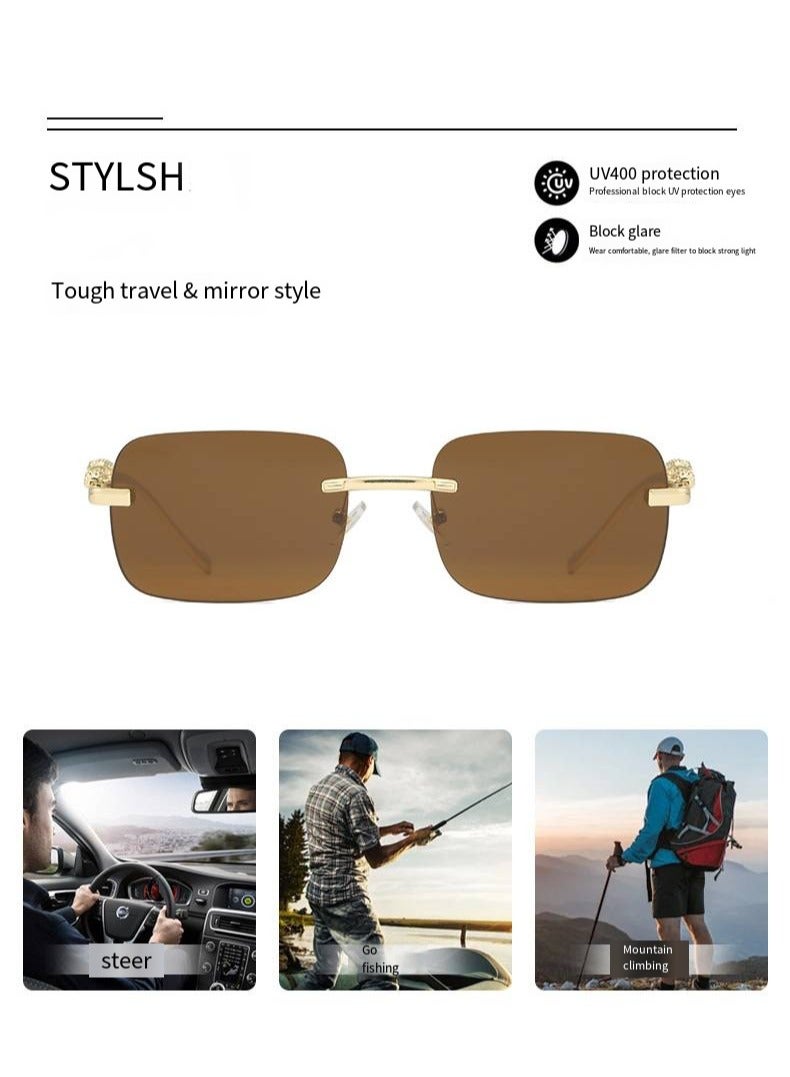 Stylish Cheetah Metal Head Sunglasses - Lightweight Design, and 100% UV Protection - Image 2