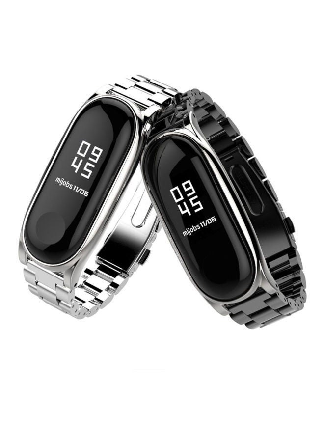 نيبمينينت حزام بديل من الستانلس ستيل لساعة شاومي مي باند 3 فضي - Image 4