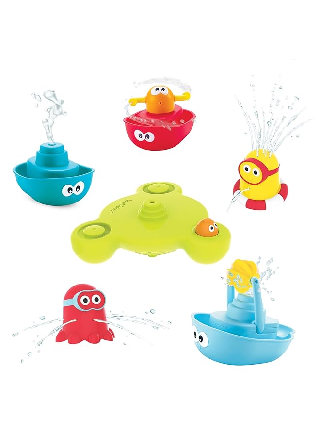 إيروريكس نافورة حوض الاستحمام Stack 'N' Spray من Bath Toy، 6 قطع فريدة ذات وظائف مختلفة - Image 3