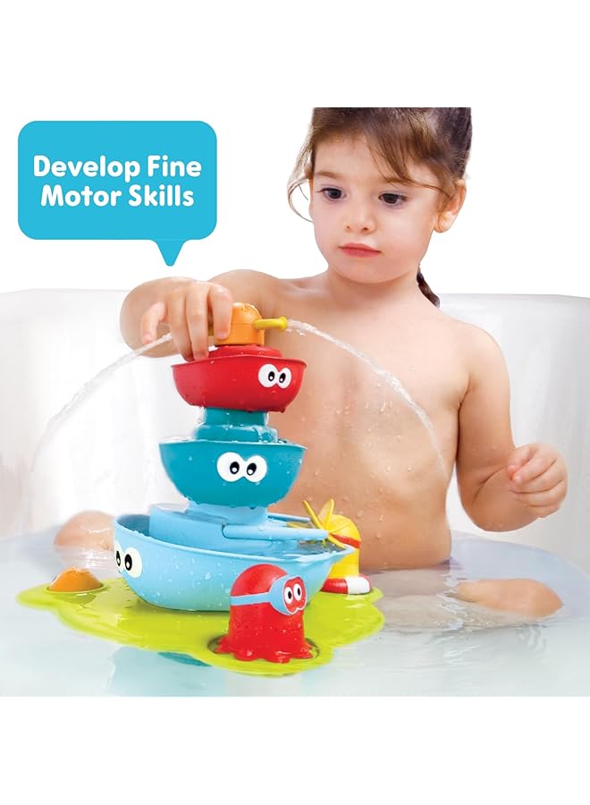 إيروريكس نافورة حوض الاستحمام Stack 'N' Spray من Bath Toy، 6 قطع فريدة ذات وظائف مختلفة - Image 2