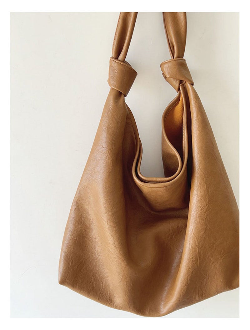 SheSelects Women’s Soft Leather Retro Hobo Shoulder Bag Everyday Work Bag for Everyday City Outfits - Black - Image 5
