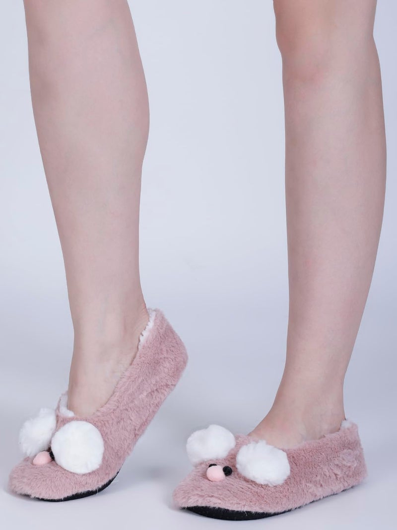 Dollar Women Anti-Slip Super Elastic Cotton Indoor Outdoor Floor Slipper Causal No Show Fur Slipper Socks In (Pack of 1) - Image 3