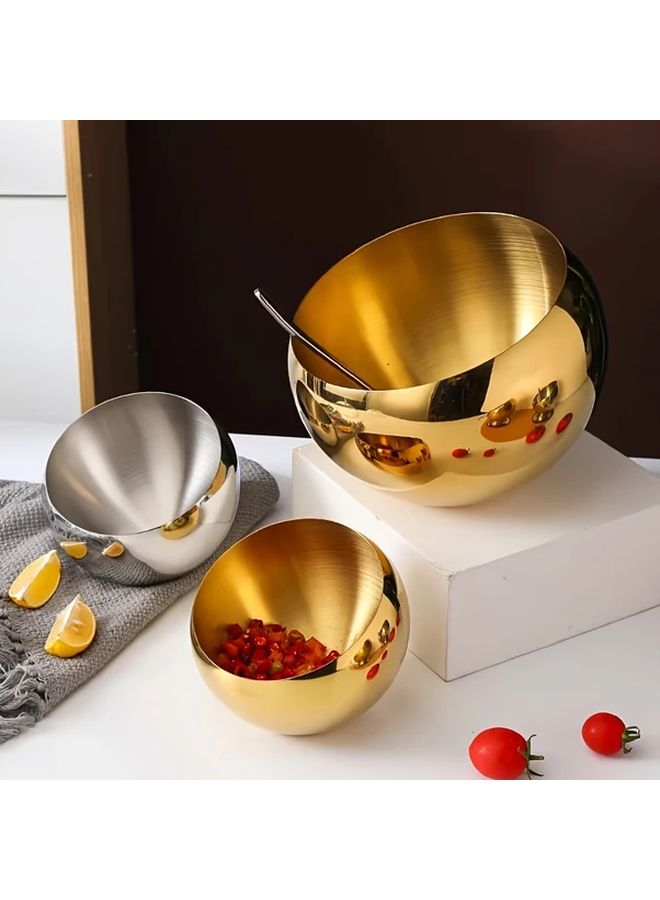 Golden Bottom Small Stainless Steel Desktop Trash Can Fruit Bowl Ashtray Durable Multi Use Gift - Image 5