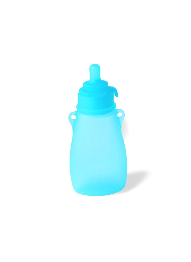 Home Portable Silicone Water Bag Milk Bag Baby Food Bag Three-Piece Set Can Be Refrigerated And Reused Blue 180ml*3 - Image 2