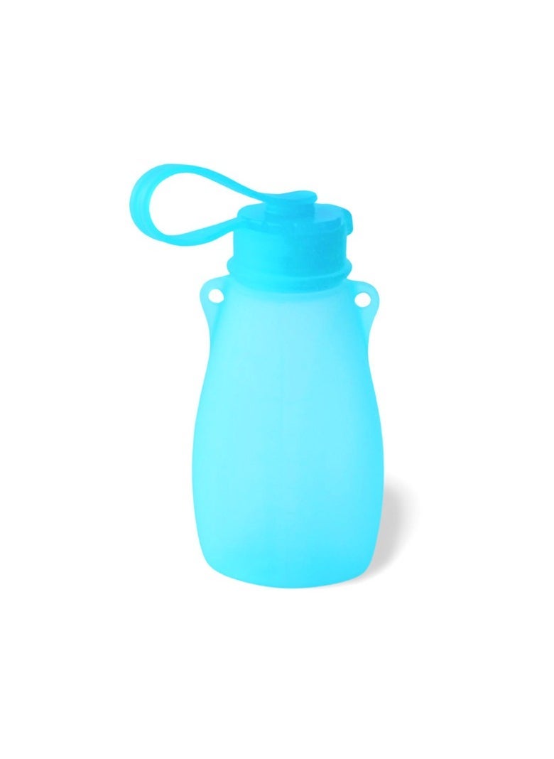Home Portable Silicone Water Bag Milk Bag Baby Food Bag Three-Piece Set Can Be Refrigerated And Reused Blue 180ml*3 - Image 4