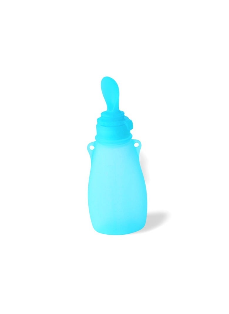 Home Portable Silicone Water Bag Milk Bag Baby Food Bag Three-Piece Set Can Be Refrigerated And Reused Blue 180ml*3 - Image 3
