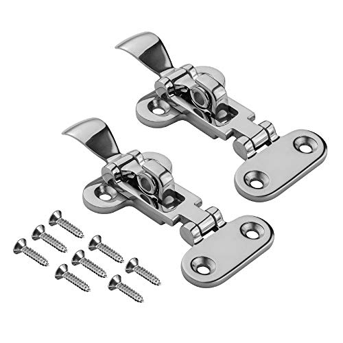 YUSOVE Boat Anti-Rattle Latch 316 Stainless Steel Lockable Hold Down Clamp Latch,Marine Hatch Hardware Fasteners,Pack of 2 - Image 1