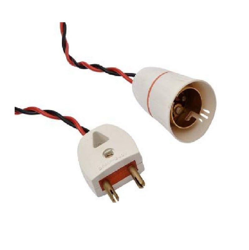 Fozti Fozti Bulb Holder with Flexible Wire and 2 Pin Plug Plastic Light Socket with 3metres long wire Pack of 1  - Image 3