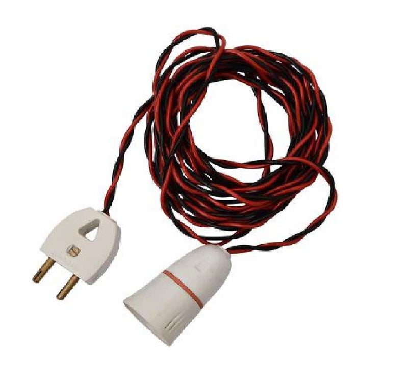 Fozti Fozti Bulb Holder with Flexible Wire and 2 Pin Plug Plastic Light Socket with 3metres long wire Pack of 1  - Image 1