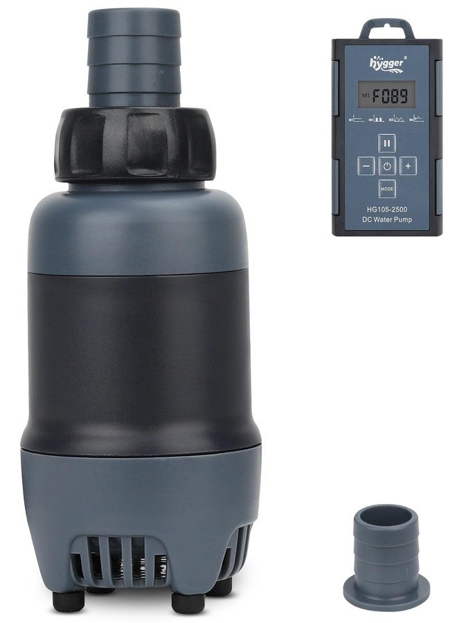 هايغر مضخة مياه هيجر 24 فولت تيار مستمر لأحواض السمك، 396 جالون/ساعة، 20 واط، 6.6 قدم، مضخة غاطسة مع وحدة تحكم، مضخة نافورة مياه بفوهتين لأحواض الأسماك، البرك، أحواض السمك، التماثيل، الزراعة المائية - Image 1