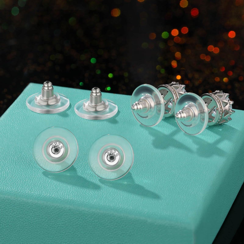Hazifes 12mm Big Earring Backs, 925 Sterling Silver Locking Earring Backs Replacements, 18K Gold Earring Backs Replacements for Studs Heavy Droopy Earrings Hypoallergenice No-Irritate Secure Multicolor - Image 3