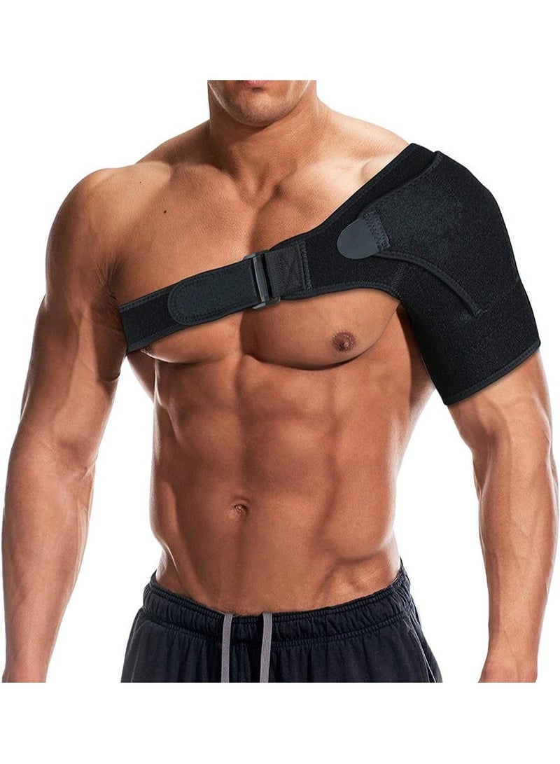 Generic Shoulder Brace, Support and Compression Sleeve for Torn Rotator Cuff, Dislocated Shoulder, Pain Relief, Adjustable Fits Brace Immobilizer Strap  - Image 1