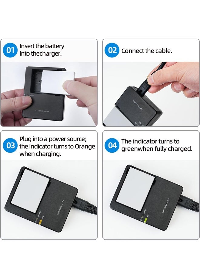 LP-E8 Battery Quick Charger Compatible with LC-E8 LP-E8 Battery for Canon EOS Rebel T2i T3i T4i T5i (Not for Rebel T2, T3, T4, T5) 550D 600D 650D 700D Kiss X4 X5 X6 X6i X7i SLR Cameras - Image 2