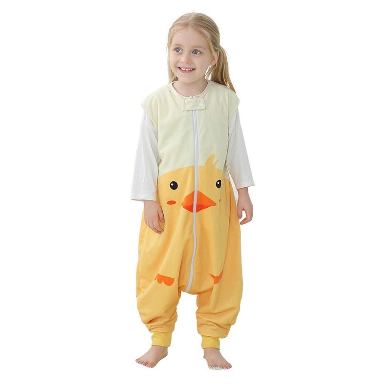 MICHLEY Toddler Sleeping Sack with Feet Newborn Infant Sleeveless Sleeping Bag 2way Zipper Baby Wearable Blanket for WalkersDuck13T