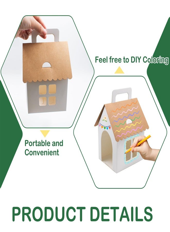 Hiyoo 24 PCS House Shape Dog Party Favor Boxes with Grid Window, Opening & Handle, White Paintable Foldable Treat Gift Containers for Adopt a Puppy Theme Party Birthday Decorations and DIY Crafts - Image 3